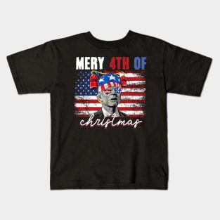 Merry 4th Of Christmas Funny TShirt 4th of july Kids T-Shirt